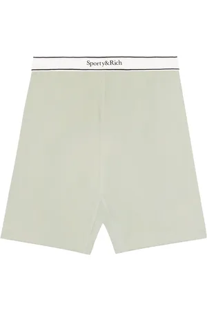 Sporty & Rich Serif logo-waistband shorts