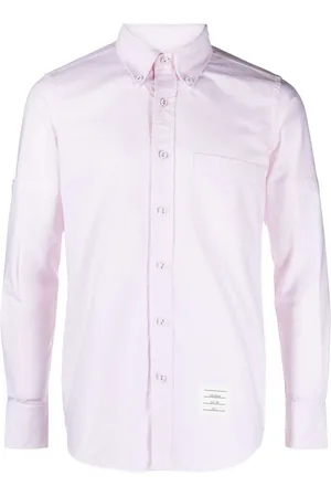 Thom Browne Logo-patch cotton shirt