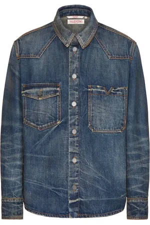 VALENTINO GARAVANI V-detail denim shirt