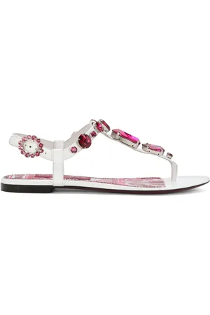 Dolce & Gabbana Majolica-print crystal-embellished sandals