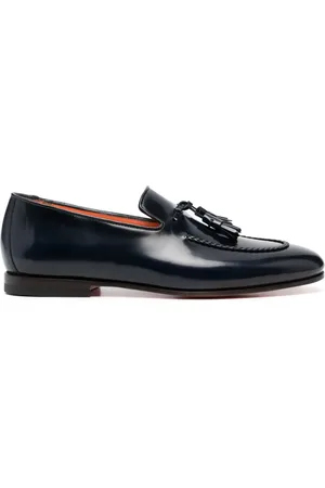 santoni Tassel-embellished leather loafers