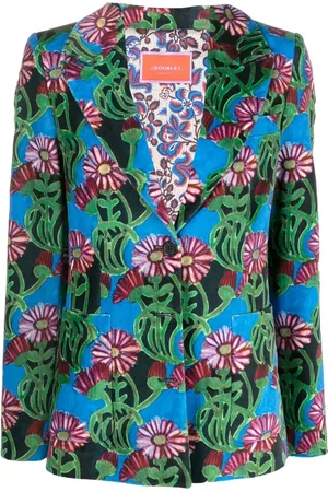 La DoubleJ Floral-print single-breasted blazer