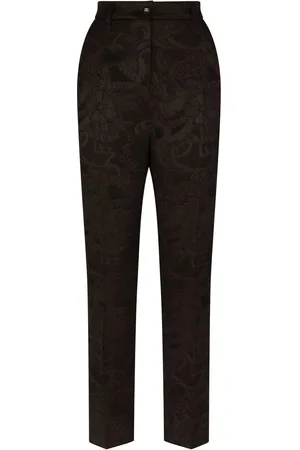 Dolce & Gabbana Floral-jacquard tapered-leg trousers