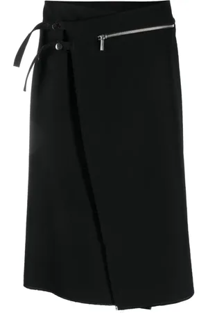 SAPIO N45 zip-up asymmetric wool skirt