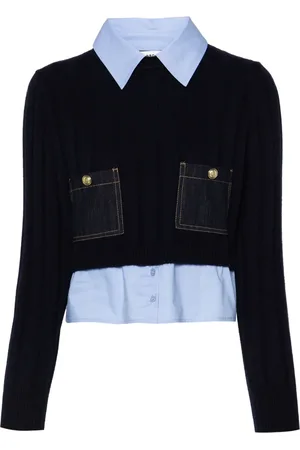 Sandro Layered-detail knitted jumper