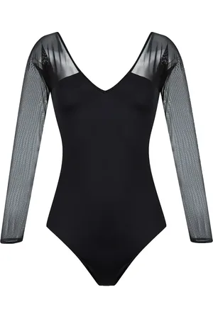 Brigitte V-neck tulle panel Michelle swimsuit