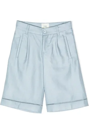Fendi Turn-up hem silk-wool shorts