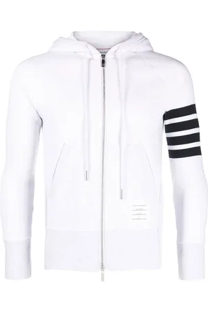 Thom Browne Logo-patch stripe-detail hoodie