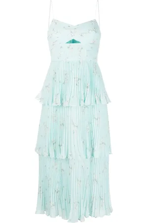 Self-Portrait Floral-print pleated tiered dress