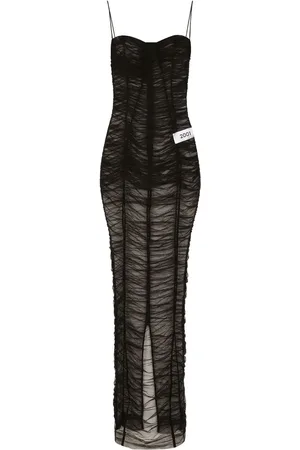 Dolce & Gabbana KIM DOLCE&GABBANA gathered-detail sheer maxi dress