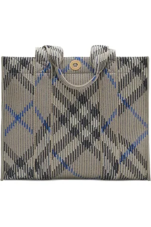 Burberry Small Check knitted tote bag