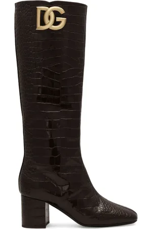 Dolce & Gabbana 60mm logo-plaque leather boots
