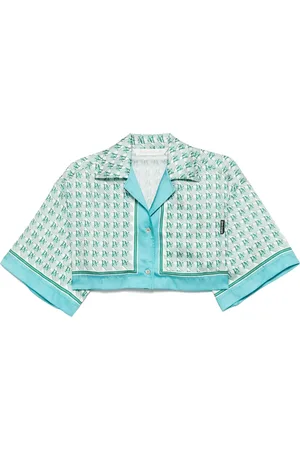 Palm Angels Monogram-print cropped shirt