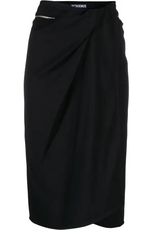 Jacquemus Bodri gathered midi skirt