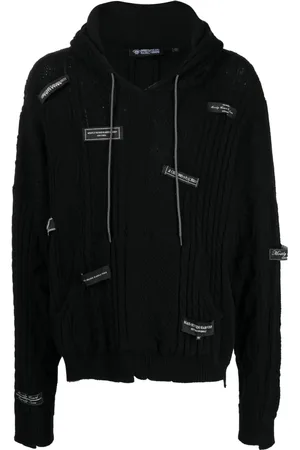 MOSTLY HEARD RARELY SEEN Logo-patches knitted hoodie