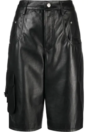 Moschino Knee-length leather shorts
