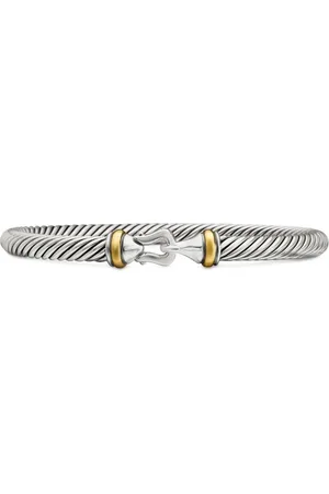 David Yurman 18kt yellow gold and sterling Buckle Classic Cable bracelet (5mm)