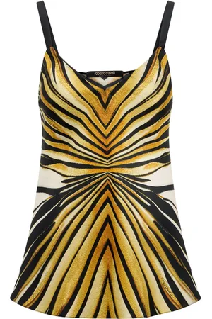 Roberto Cavalli Ray of print silk top