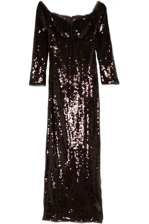 Self-Portrait Sequin off-shoulder maxi dress