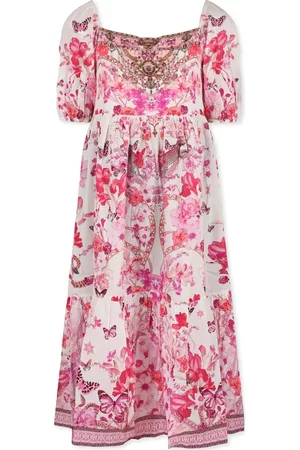 Camilla Puff-sleeve midi dress
