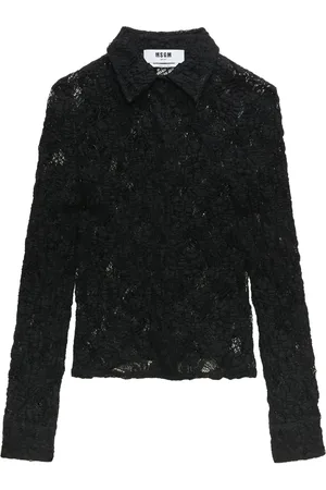 Msgm Floral-lace button-up shirt