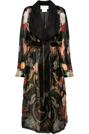 Camilla Floral-print silk coat