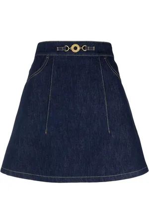 Patou Organic-denim A-line miniskirt