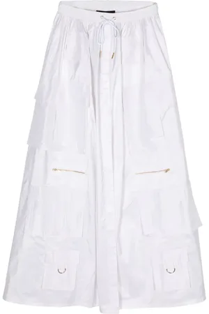 Cynthia Rowley Drawstring-waist silk cargo skirt