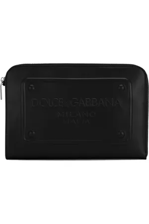 Dolce & Gabbana Raised-logo leather clutch