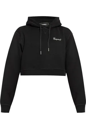 Dsquared2 Rhinestone-logo cropped hoodie