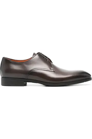 santoni Round-toe leather Oxford shoes