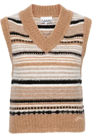 Ganni Striped sleeveless jumper