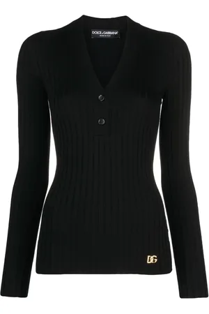 Dolce & Gabbana Logo-plaque wool-blend top