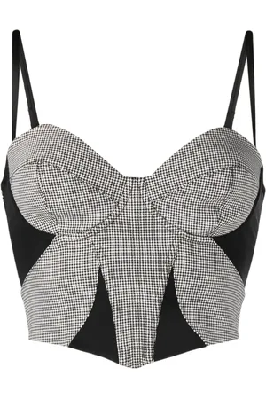 FLEUR DU MAL Houndstooth-pattern bustier