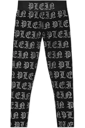 Philipp Plein Logo-print rhinestone-embellished leggings