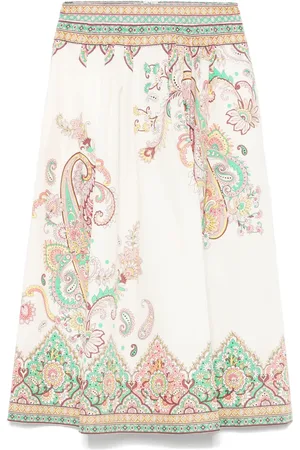 Etro Printed cotton midi skirt