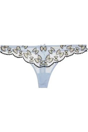 FLEUR DU MAL Farfalle embroidered thong