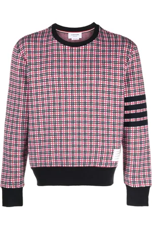 Thom Browne Checked jacquard crew-neck sweatshirt