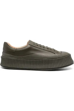 Jil Sander Lace-up leather platform sneakers
