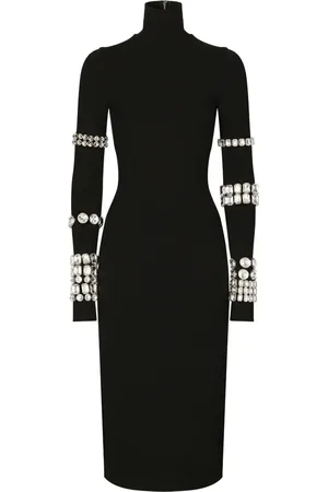 Dolce & Gabbana KIM DOLCE&GABBANA Milano-rib embellished midi dress