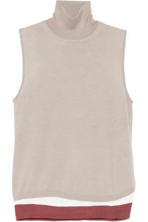 LORENA ANTONIAZZI Striped-hem vest