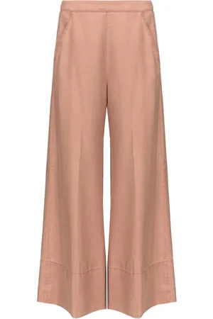 Pinko Love Birds-embroidered washed wide-leg trousers