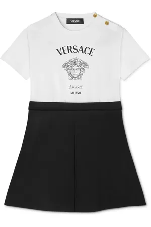 VERSACE Medusa Head two-tone dress