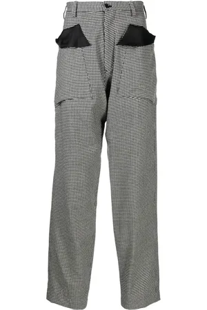 Sulvam Houndstooth wide tapered trousers
