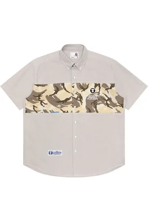 A Bathing Ape Camouflage-panel cotton shirt
