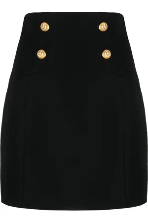 Balmain High-waisted wool miniskirt