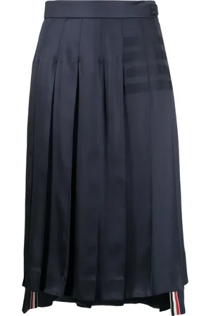 Thom Browne Pleated silk midi skirt