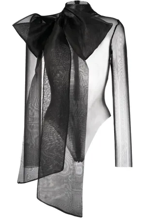 Atu Body Couture Semi-sheer bow-detail bodysuit