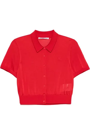 Alexander Wang Logo-embroidered polo cardigan