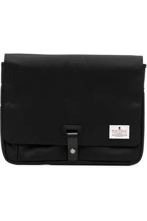 Makavelic Logo appliqu?? flap laptop bag